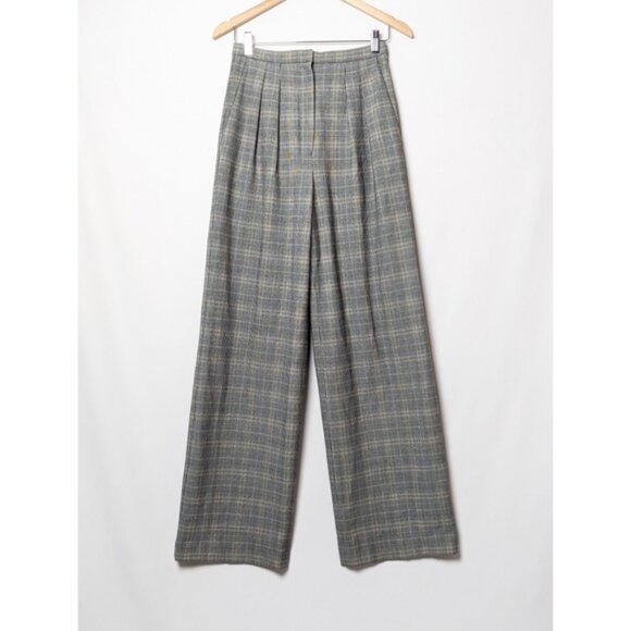 BABATON Rosemarie Pant Wide Leg Trouser Houndstooth Plaid Brown 4 ARITZIA - Picture 10 of 15